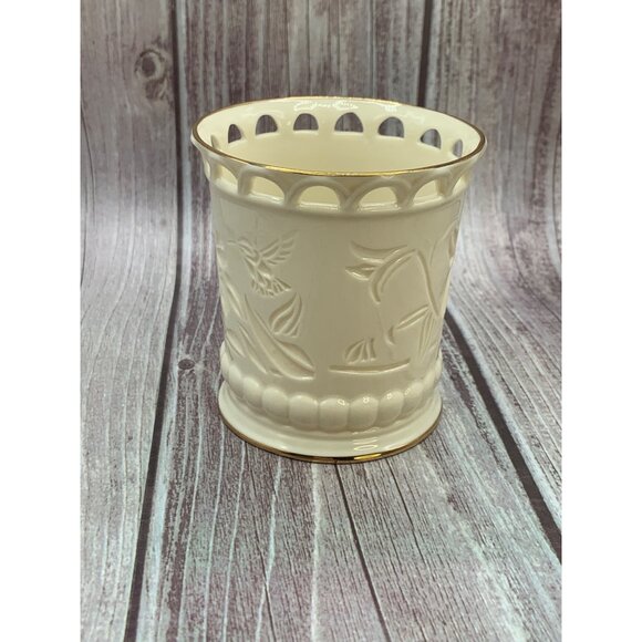 Lenox Flower Candle Holder Fine Ivory China 2004 Handcrafted with candle - Picture 2 of 12